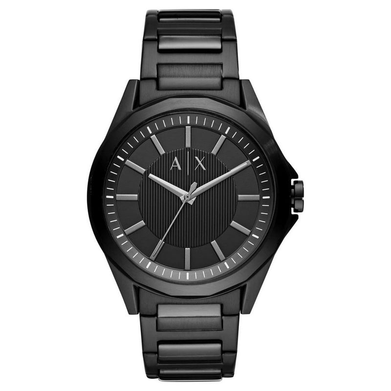 Armani Exchange Men's Drexler AX2620 Bracelet Black Dial Quartz Movement Fold over Clasp 44mm Round Watch