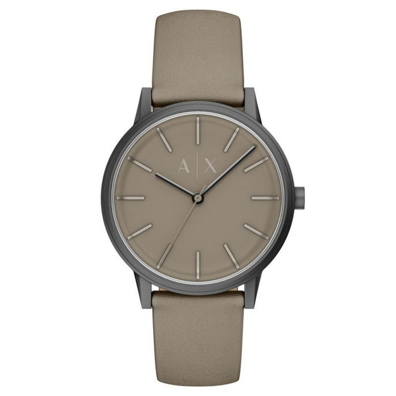 Armani Exchange Men's Cayde AX2766 Strap Grey Dial Quartz Movement Buckle Clasp 42mm Round Watch