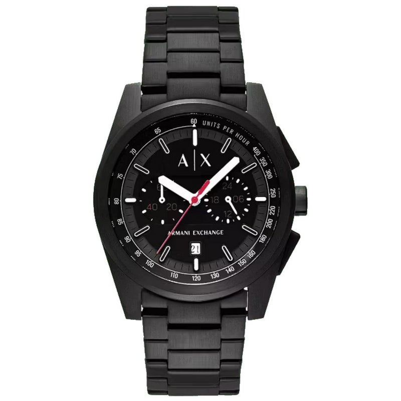 Armani Exchange Men's Parker AX2864 Bracelet Black Dial Quartz Movement Fold over Clasp 42mm Round Watch