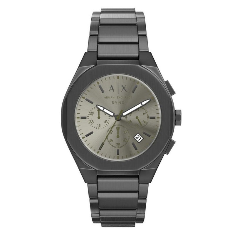 Armani Exchange Men's Sync AX4296 Bracelet Grey Dial Quartz Movement Fold over Clasp 44mm Round Watch