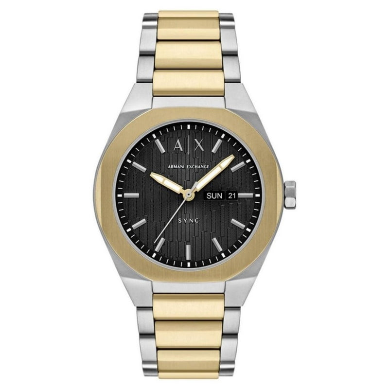 Armani Exchange Men's Sync AX4298 Bracelet Black Dial Quartz Movement Fold over Clasp 42mm Round Watch