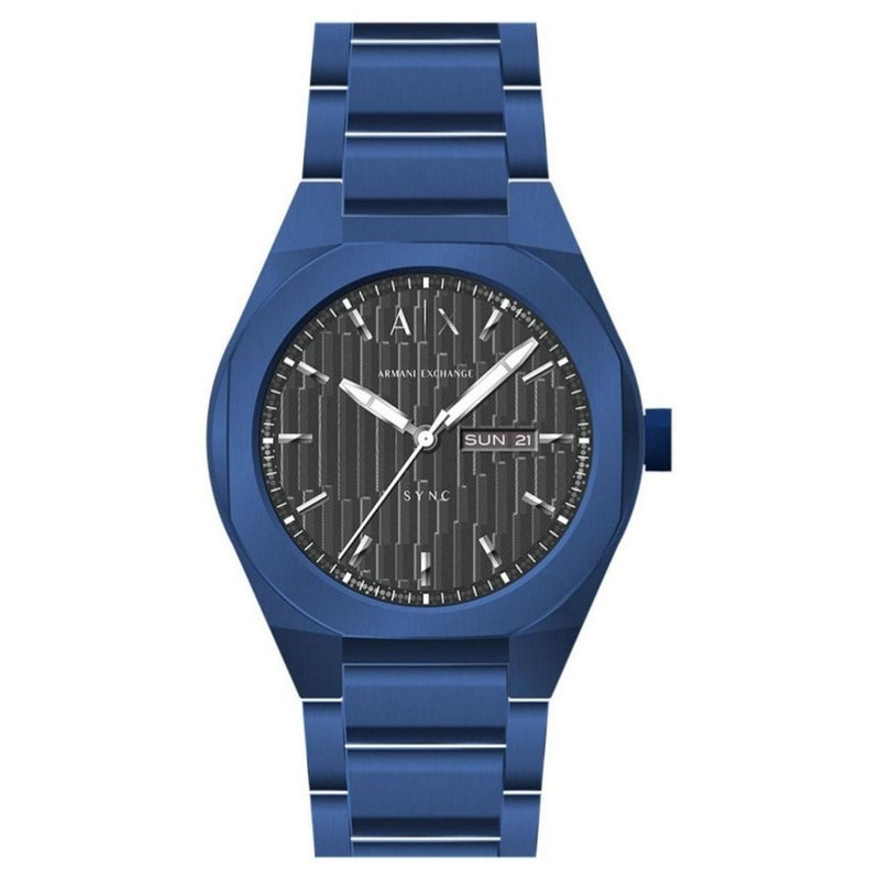 Armani Exchange Men's Sync AX4299 Bracelet Black Dial Quartz Movement Fold over Clasp 42mm Round Watch