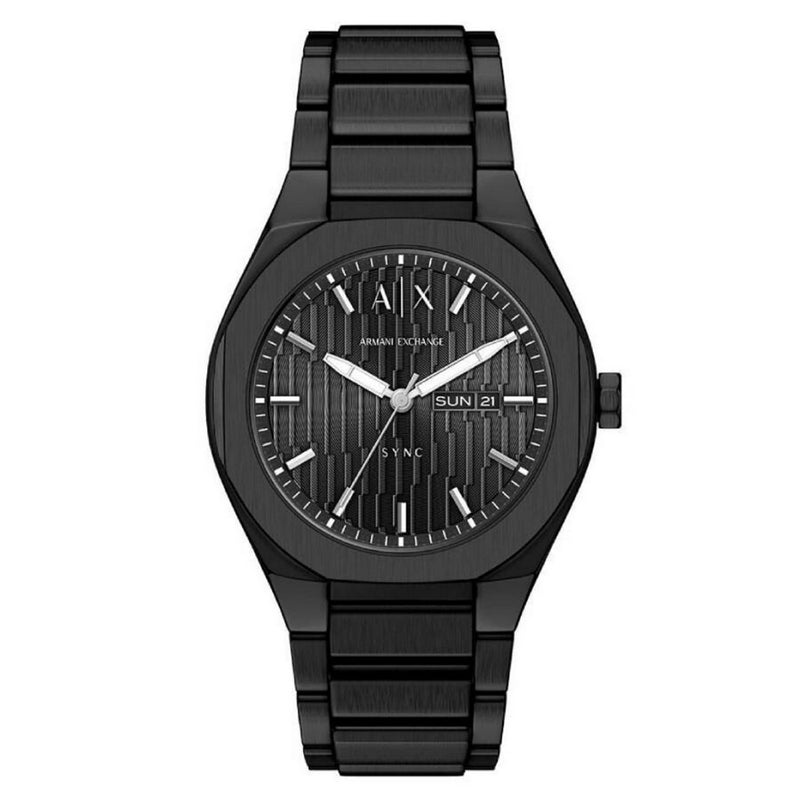 Armani Exchange Men's Sync AX4301 Bracelet Black Dial Quartz Movement Fold over Clasp 42mm Round Watch
