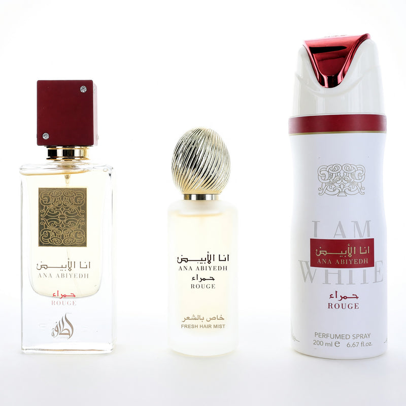 Lattafa Ana Abiyedh Rouge Eau De Parfum for Unisex Gift Set