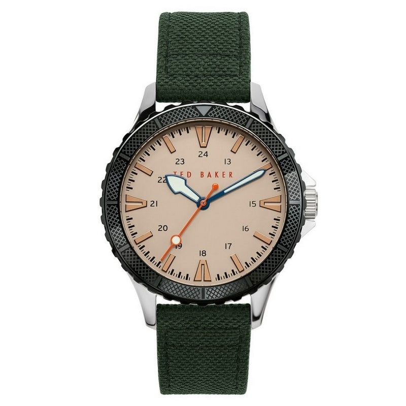 Ted Baker Men's Classic BKPRGS001 Strap Brown Dial Quartz Movement Buckle Clasp 43mm Round Watch