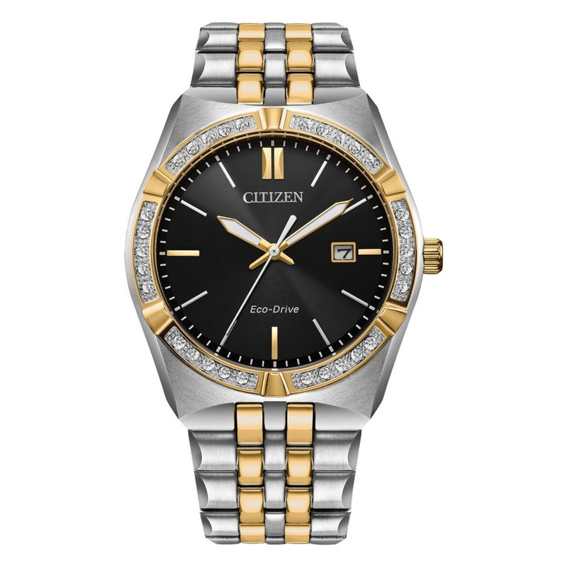 Citizen Men's Corso BM7644-51E Bracelet Black Dial Quartz Movement Fold over Clasp 40mm Round Watch