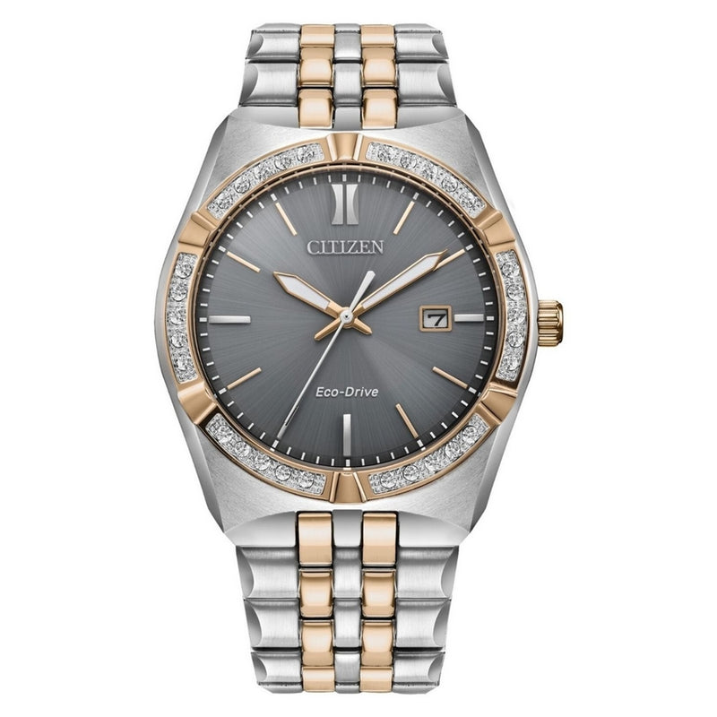 Citizen Men's Eco-drive BM7646-55H Bracelet Grey Dial Quartz Movement Fold over Clasp 40mm Round Watch