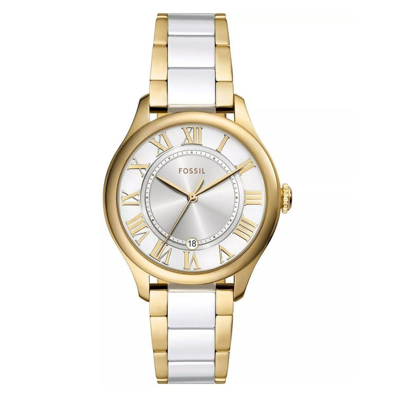 Fossil Women's Gilmore CE1131 Bracelet White Dial Quartz Movement Fold over Clasp 38mm Round Watch