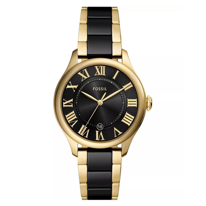 Fossil Women's Gilmore CE1132 Bracelet Black Dial Quartz Movement Fold over Clasp 38mm Round Watch