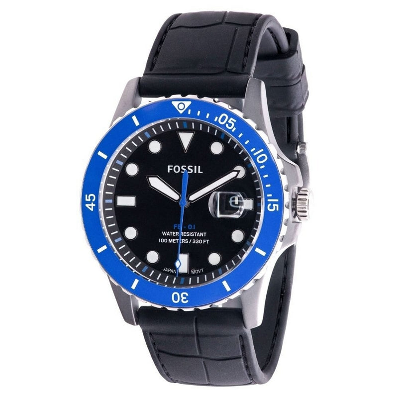 Fossil Men's Classic CE5023 Strap Black Dial Quartz Movement Buckle Clasp 42mm Round Watch