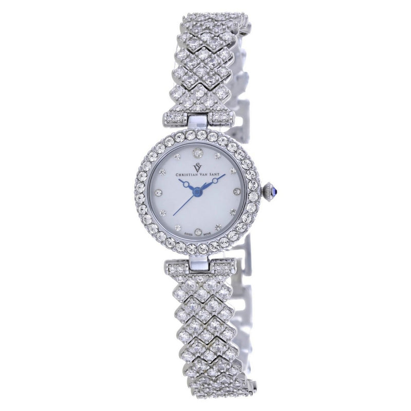 Christian Van Sant Women's Romana CV2950 Bracelet White Dial Quartz Movement Jewelry Clasp 25mm Round Watch