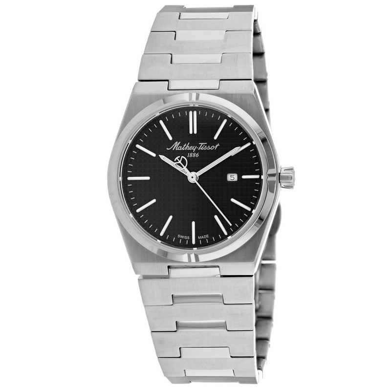 Mathey Tissot Women's Zoltan D117AN Bracelet Black Dial Quartz Movement Fold over Clasp 34mm Round Watch