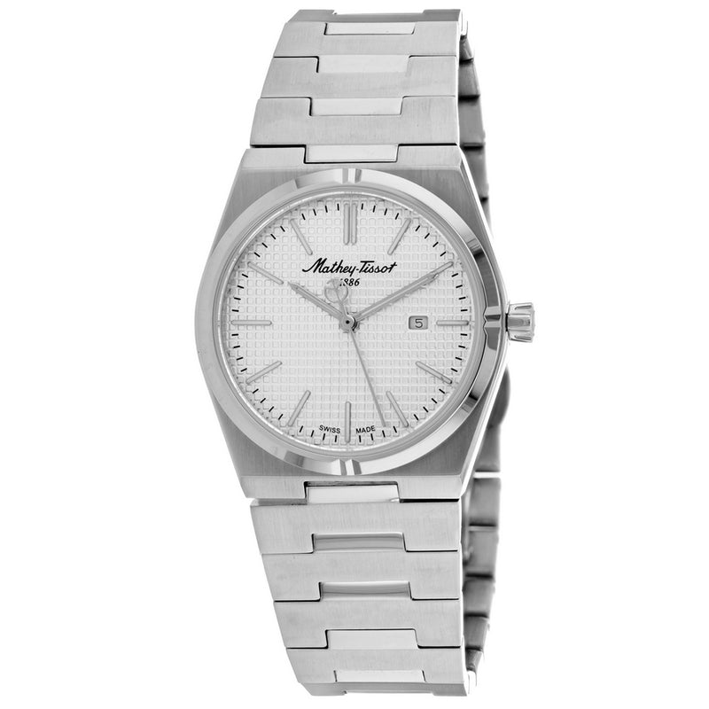 Mathey Tissot Women's Zoltan D117AS Bracelet Silver Dial Quartz Movement Fold over Clasp 34mm Round Watch