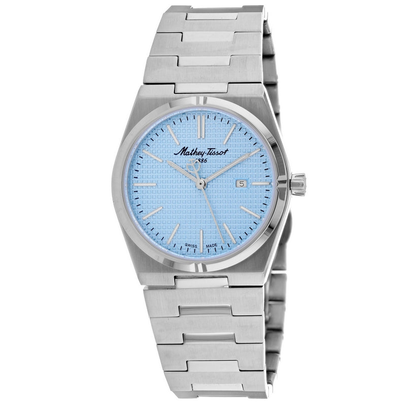 Mathey Tissot Women's Zoltan D117SK Bracelet Blue Dial Quartz Movement Fold over Clasp 34mm Round Watch