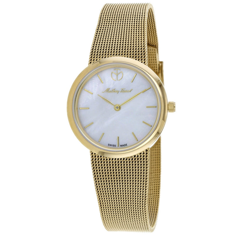 Mathey Tissot Women's Milly D403PYI Bracelet Mother of Pearl Dial Quartz Movement Jewelry Clasp 30mm Round Watch