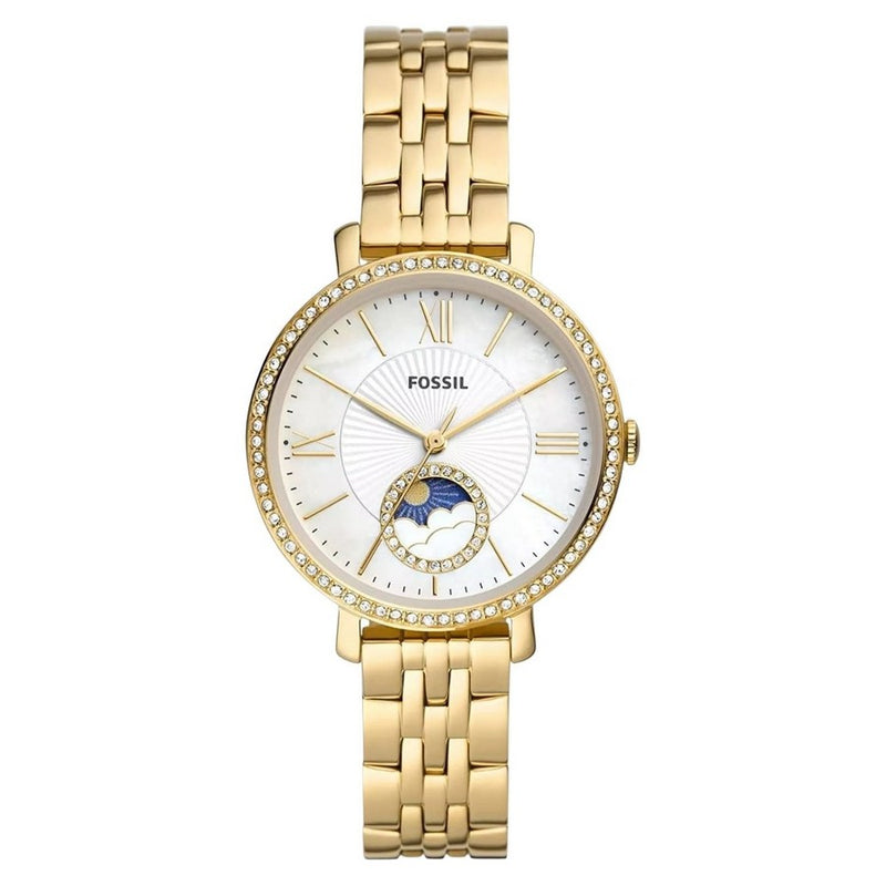 Fossil Women's Jacqueline ES5167 Bracelet White Dial Quartz Movement Fold over Clasp 36mm Round Watch
