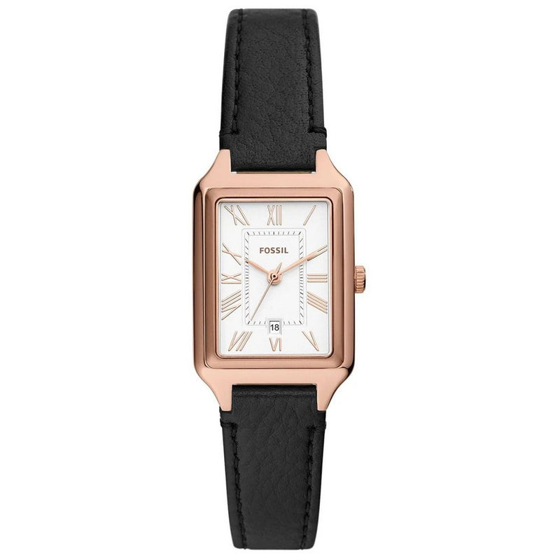 Fossil Women's Raquel ES5310 Strap White Dial Quartz Movement Buckle Clasp 23mm Rectangle Watch