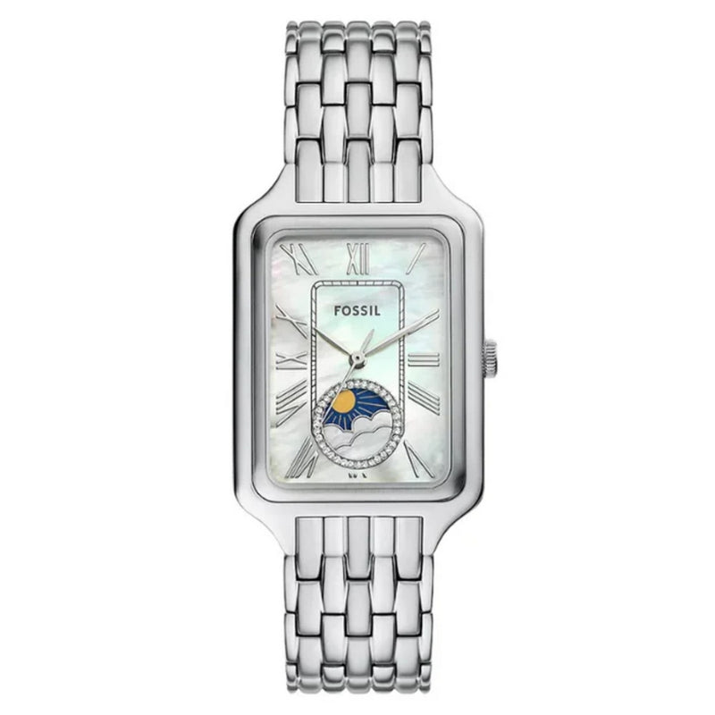 Fossil Women's Raquel ES5400 Bracelet Mother Of Pearl Dial Quartz Movement Fold over Clasp 29mm Rectangular Watch