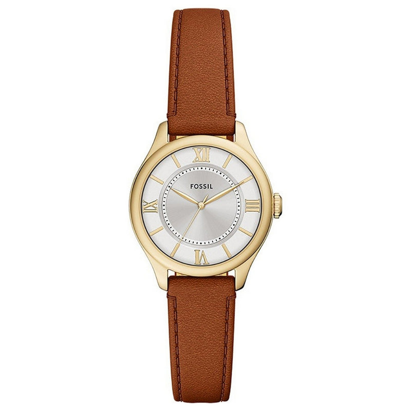 Fossil Women's Gilmore ES5423 Strap Silver Dial Quartz Movement Buckle Clasp 28mm Round Watch