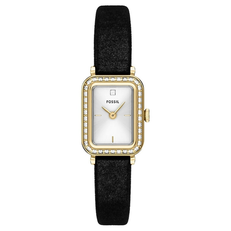 Fossil Women's Raquel Mini  ES5437 Strap White Dial Quartz Movement Buckle Clasp 18mm Rectangle Watch