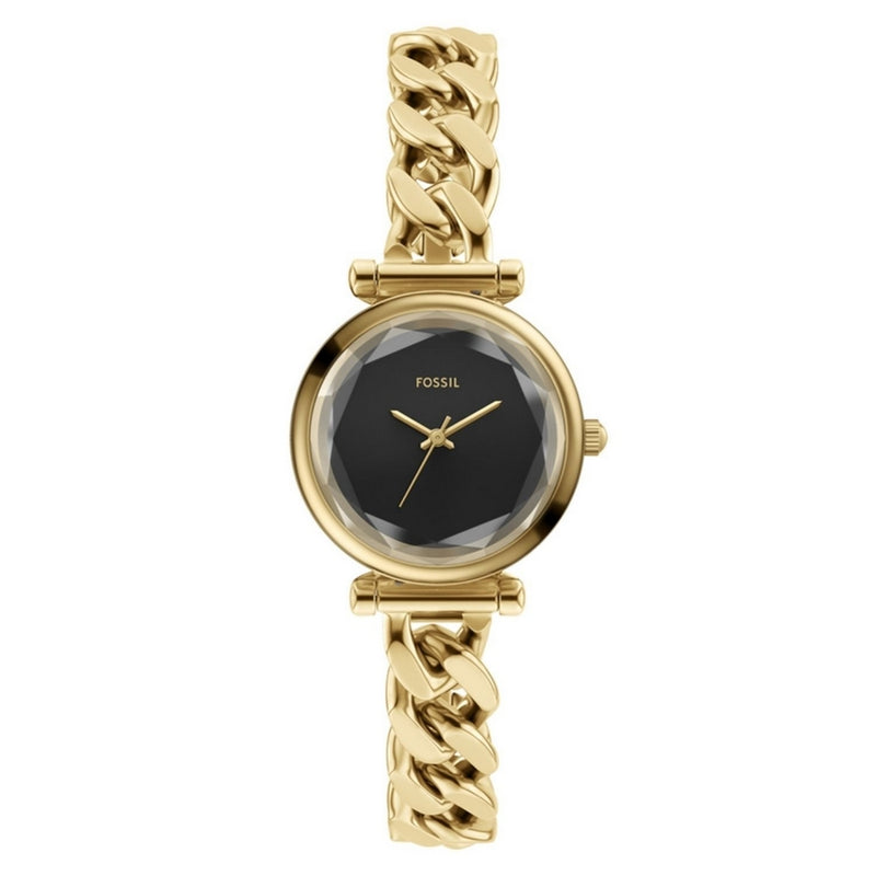 Fossil Women's Carlie ES5440 Bracelet Black Dial Quartz Movement Fold over Clasp 20mm Round Watch