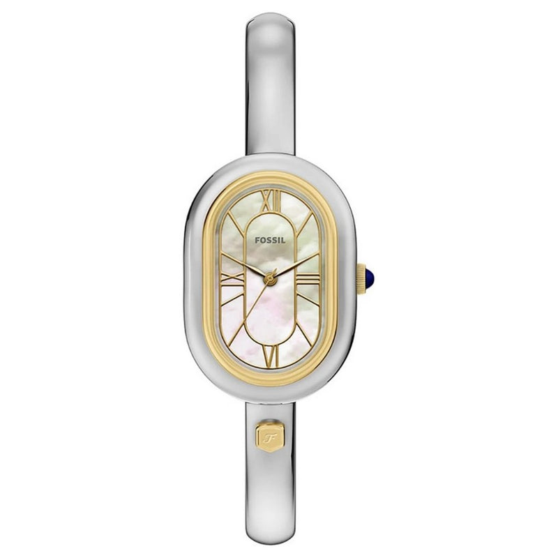 Fossil Women's Sloan ES5455 Bracelet White Dial Quartz Movement Fold over Clasp 25mm Oval Watch