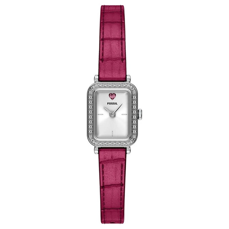Fossil Women's Raquel ES5466 Strap White Dial Quartz Movement Buckle Clasp 18mm Rectangle Watch