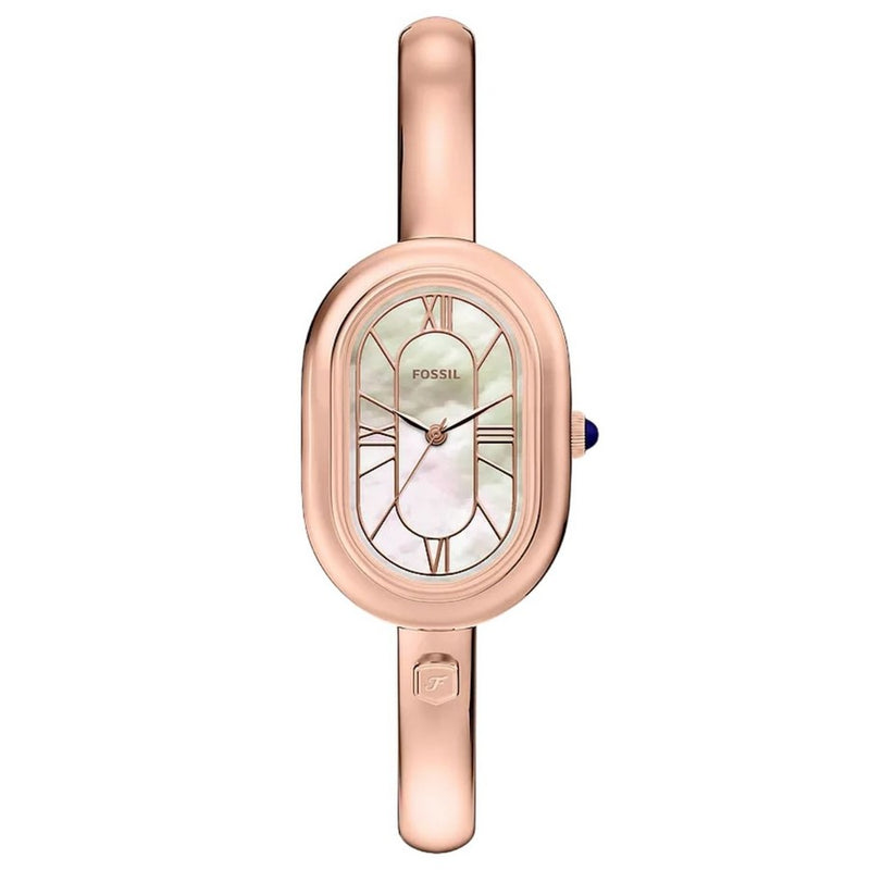 Fossil Women's Sloan ES5472 Bracelet White Dial Quartz Movement Fold over Clasp 25mm Oval Watch