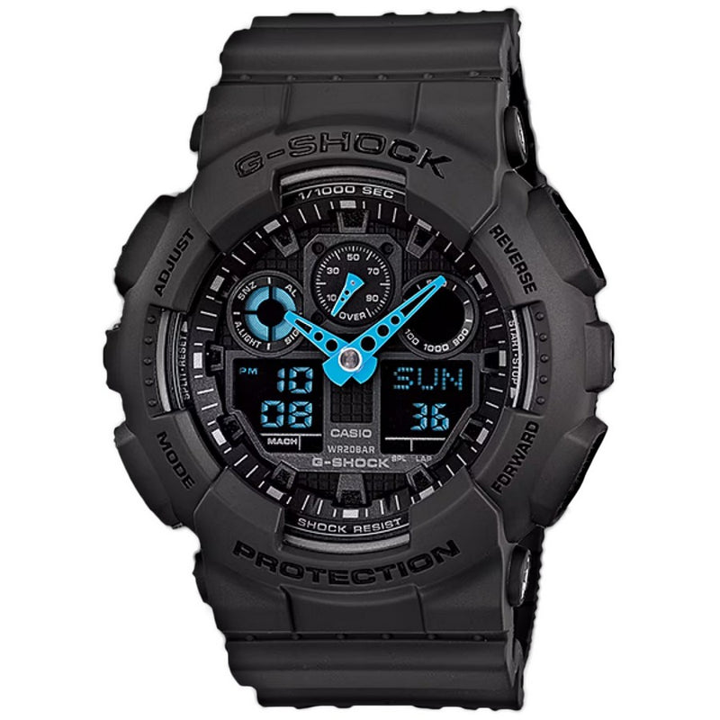 Casio Men's G-Shock GA100C-8A Strap Black Dial Quartz Movement Buckle Clasp 55mm Round Watch