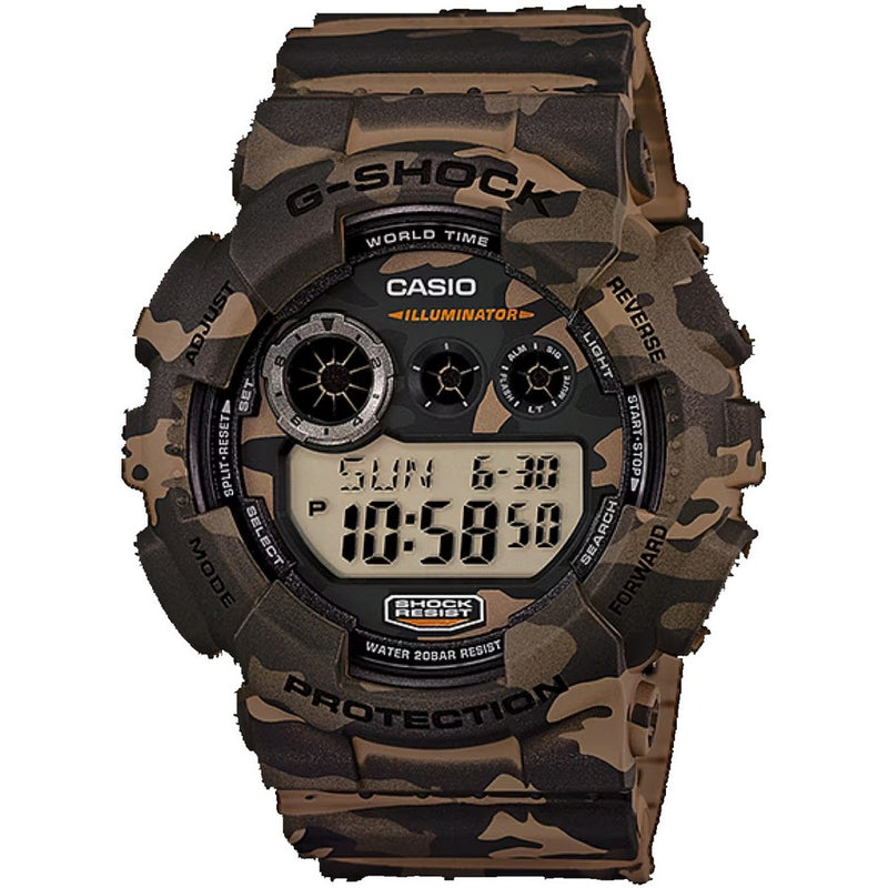 Casio Men's G-Shock GD-120 Series GD120CM-5 Strap Camo Dial Quartz Movement Buckle Clasp 55mm Round Watch