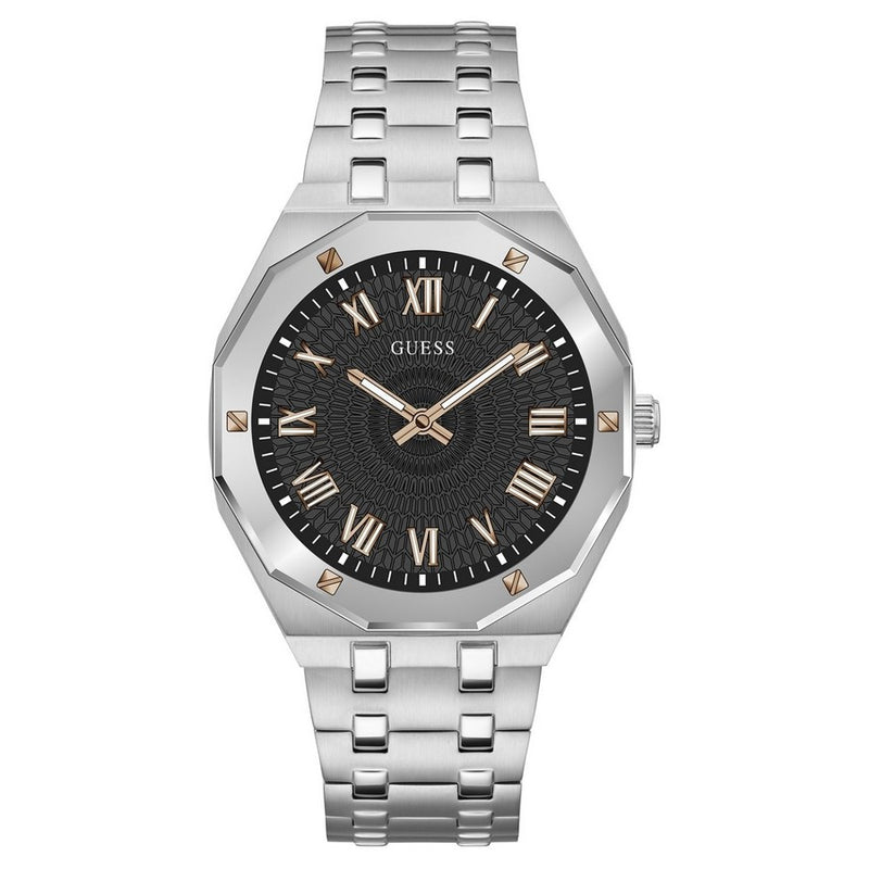 Guess Men's Asset GW0575G1 Bracelet Black Dial Quartz Movement Fold over Clasp 42mm Round Watch