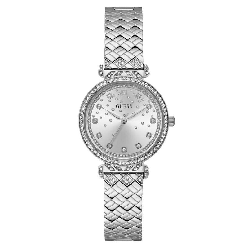 Guess Women's Enchantment GW0763L1 Bracelet Silver Dial Quartz Movement Fold over Clasp 32mm Round Watch