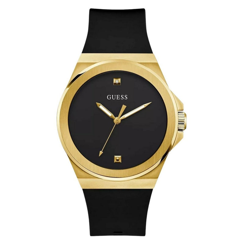 Guess Men's Vinyl GW0790G1 Strap Black Dial Quartz Movement Buckle Clasp 44mm Round Watch