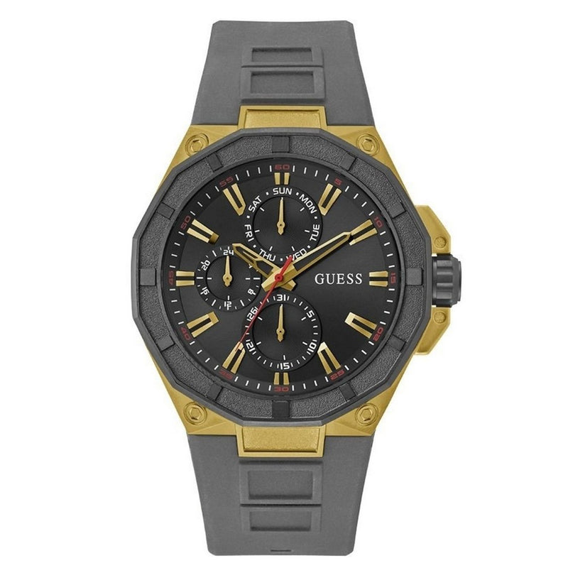 Guess Men's R2 GW0803G1 Strap Black Dial Quartz Movement Buckle Clasp 46mm Round Watch
