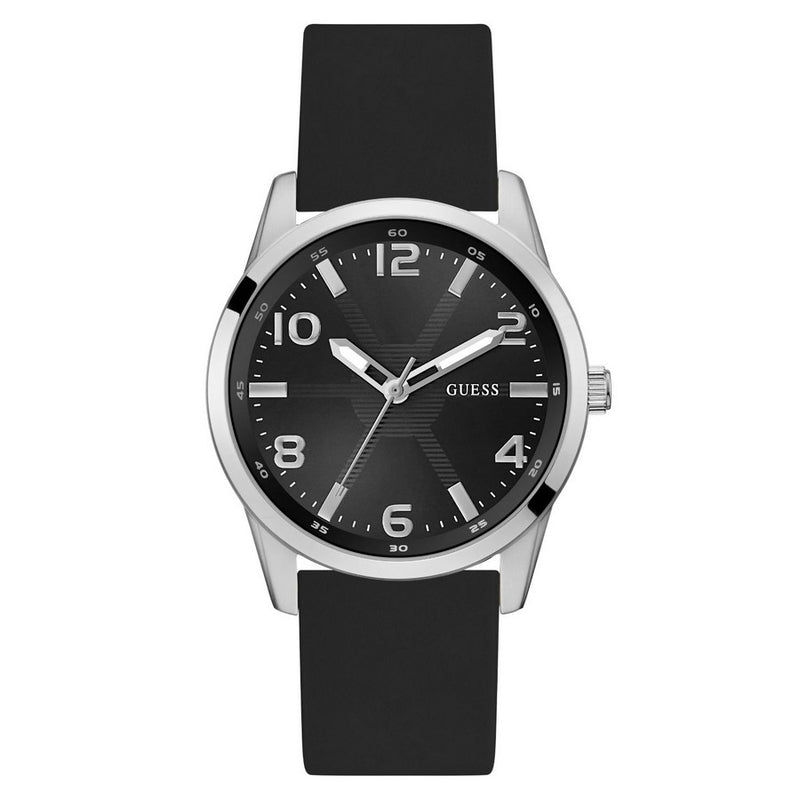 Guess Men's Monte GW0805G1 Strap Black Dial Quartz Movement Buckle Clasp 42mm Round Watch