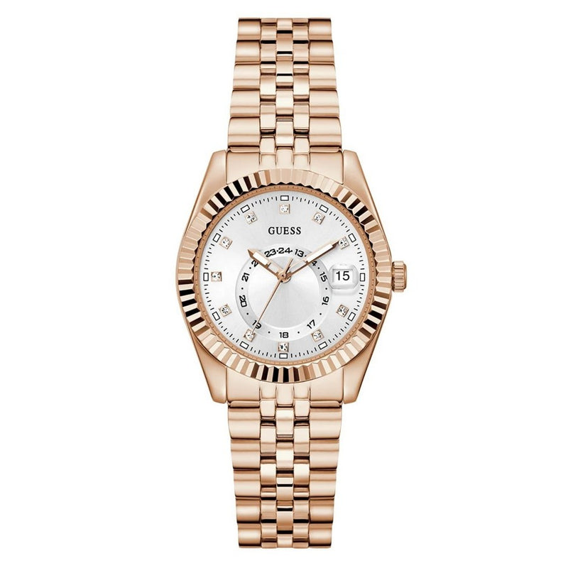 Guess Women's Jada GW0936L4 Bracelet White Dial Quartz Movement Fold over Clasp 34mm Round Watch