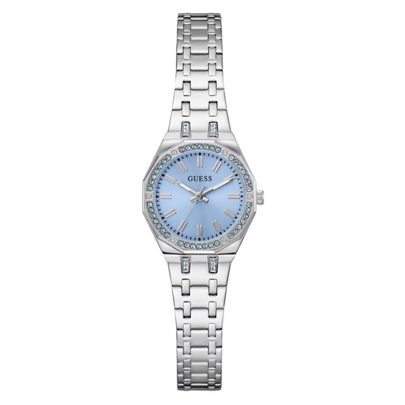 Guess Women's Pixie GW1010L1 Bracelet Blue Dial Quartz Movement Fold over Clasp 25mm Round Watch