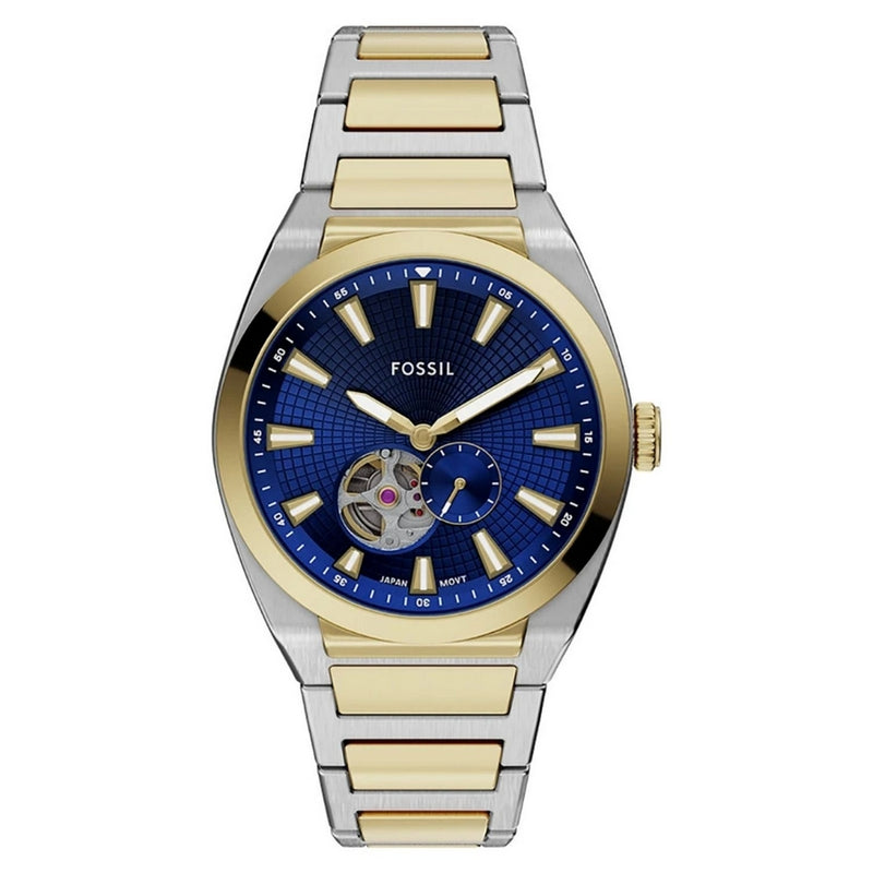 Fossil Men's Everett ME3275 Bracelet Blue Dial Quartz Movement Fold over Clasp 42mm Round Watch
