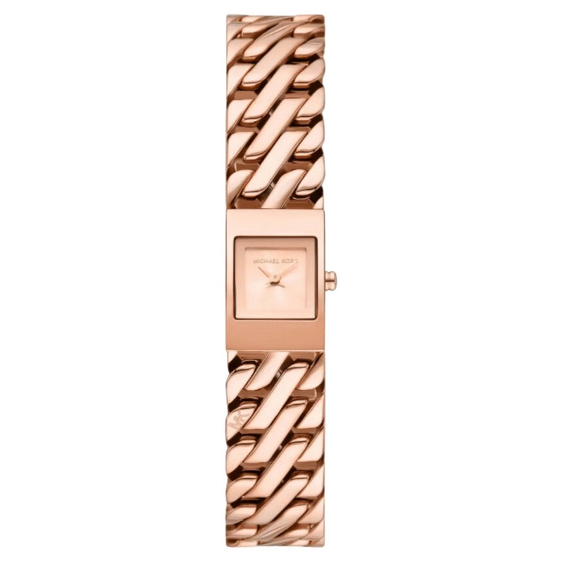 Michael Kors Women's Darrington MK4908 Bracelet Rose Gold Dial Quartz Movement Jewelry Clasp 14mm Square Watch