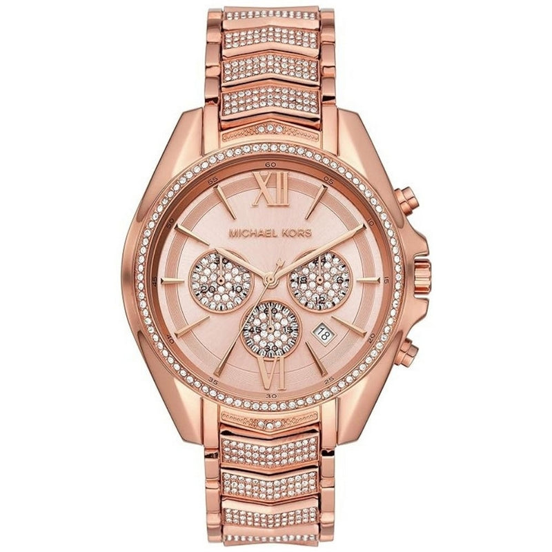 Michael Kors Women's Whitney MK6730 Bracelet Rose Gold Dial Quartz Movement Fold over Clasp 44mm Round Watch