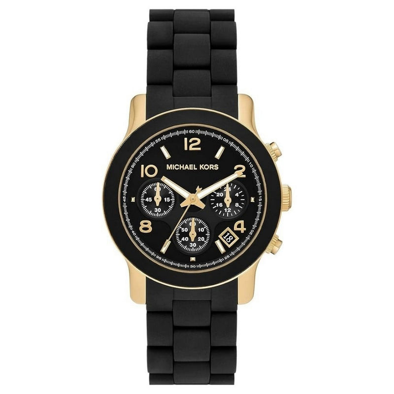 Michael Kors Women's Runway MK7385 Bracelet Black Dial Quartz Movement Fold over Clasp 38mm Round Watch