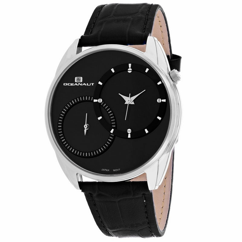 Oceanaut Men's Sentinel OC3351 Strap Black Dial Quartz Movement Buckle Clasp 41mm Round Watch