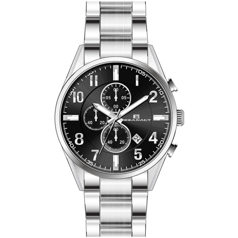 Oceanaut Men's Escapade OC5851 Bracelet Black Dial Quartz Movement Fold Over Clasp 46mm Round Watch