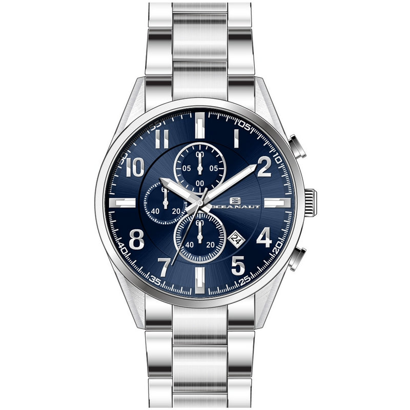 Oceanaut Men's Escapade OC5852 Bracelet Blue Dial Quartz Movement Fold Over Clasp 46mm Round Watch