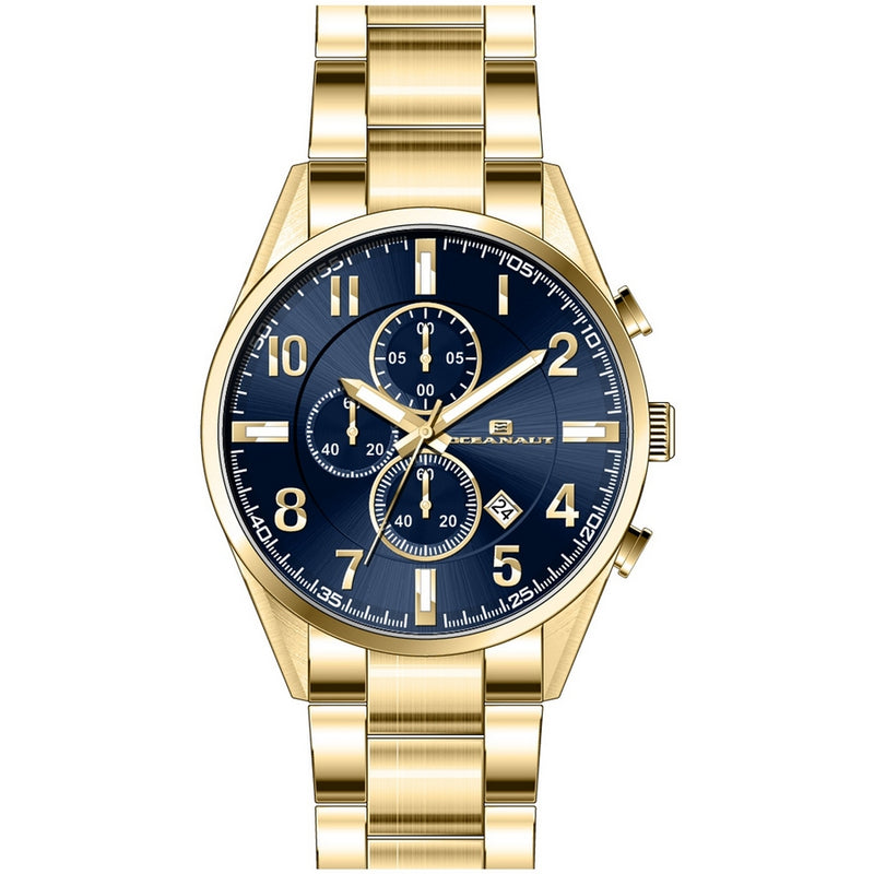 Oceanaut Men's Escapade OC5854 Bracelet Blue Dial Quartz Movement Fold Over Clasp 46mm Round Watch