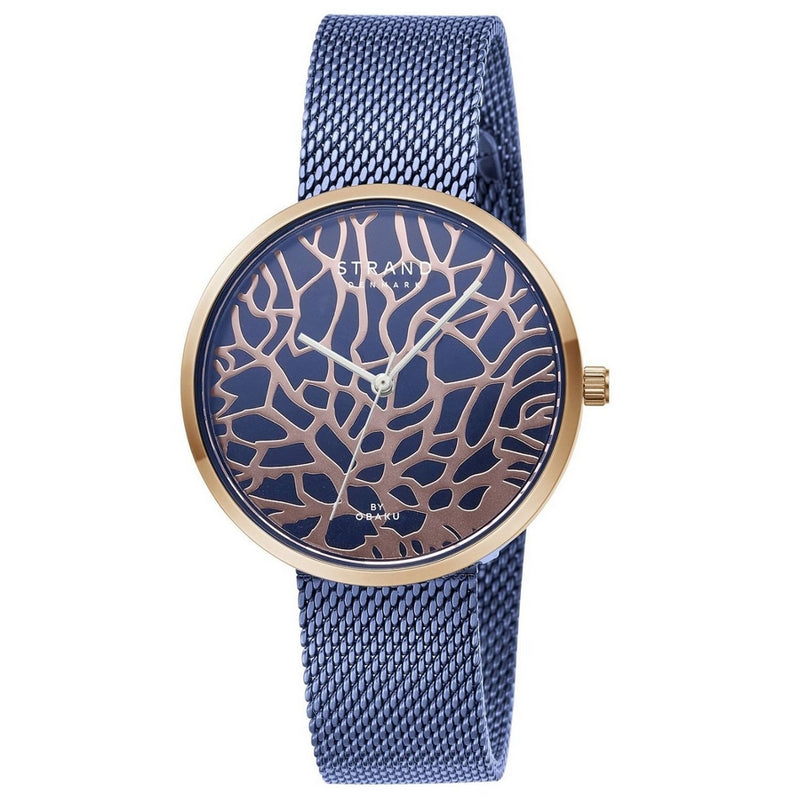 Obaku Women's Tangle S700LXVLML-DTG Bracelet Blue Dial Quartz Movement Jewelry Clasp 35mm Round Watch