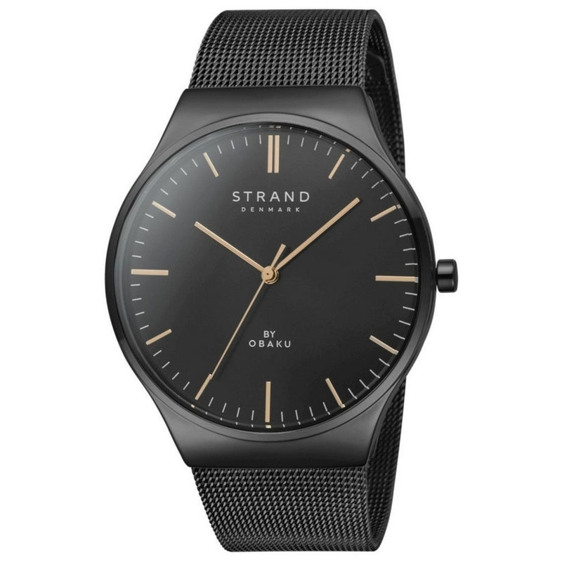 Obaku Women's Mason Lille S717LXBBMB Bracelet Black Dial Quartz Movement Jewelry Clasp 32mm Round Watch