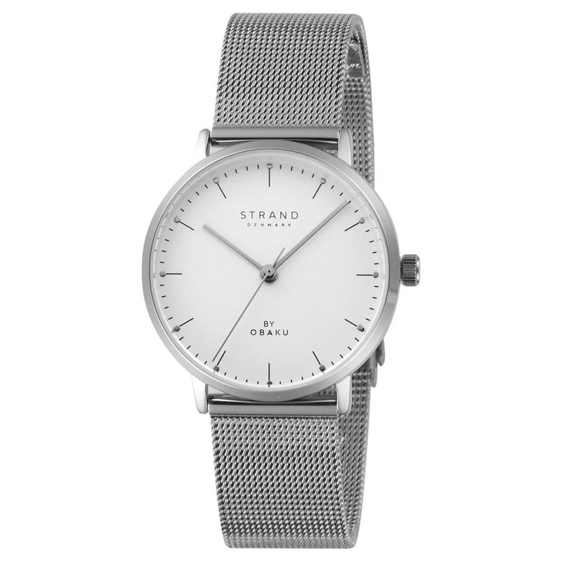 Obaku Women's Gonone S725LXCIMC-DG Bracelet White Dial Quartz Movement Jewelry Clasp 35mm Round Watch
