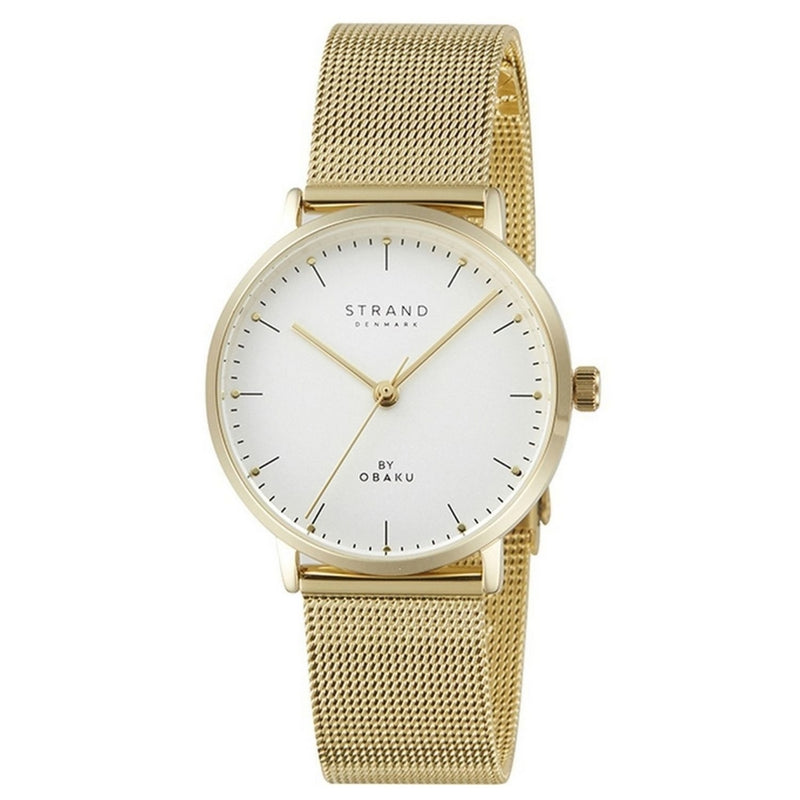 Obaku Women's Gonone S725LXGIMG-DG Bracelet White Dial Quartz Movement Jewelry Clasp 35mm Round Watch