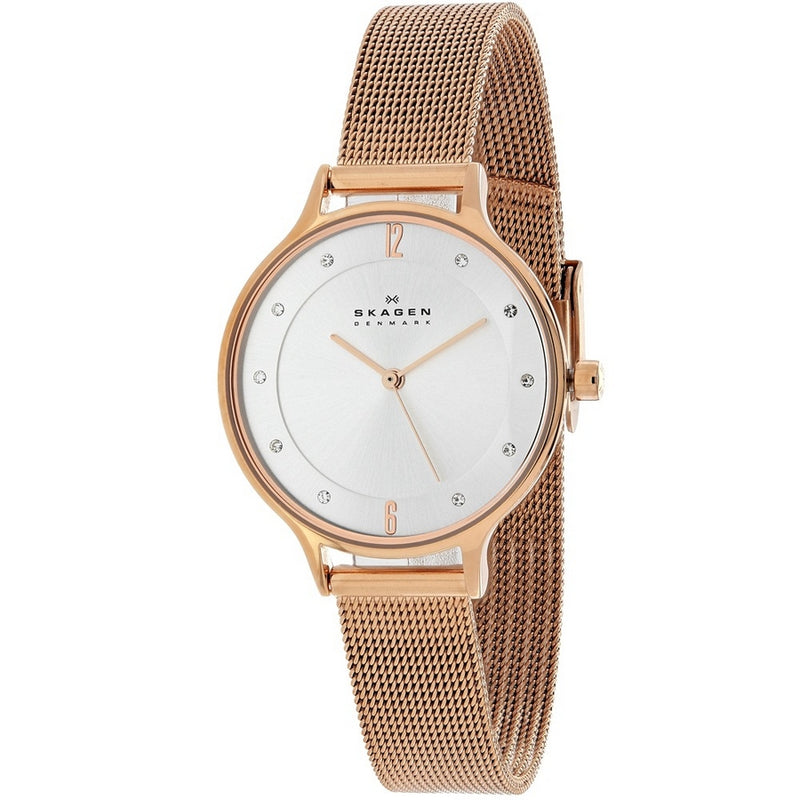 Skagen Women's Anita SKW2151 Bracelet Silver Dial Quartz Movement Jewelry Clasp 30mm Round Watch
